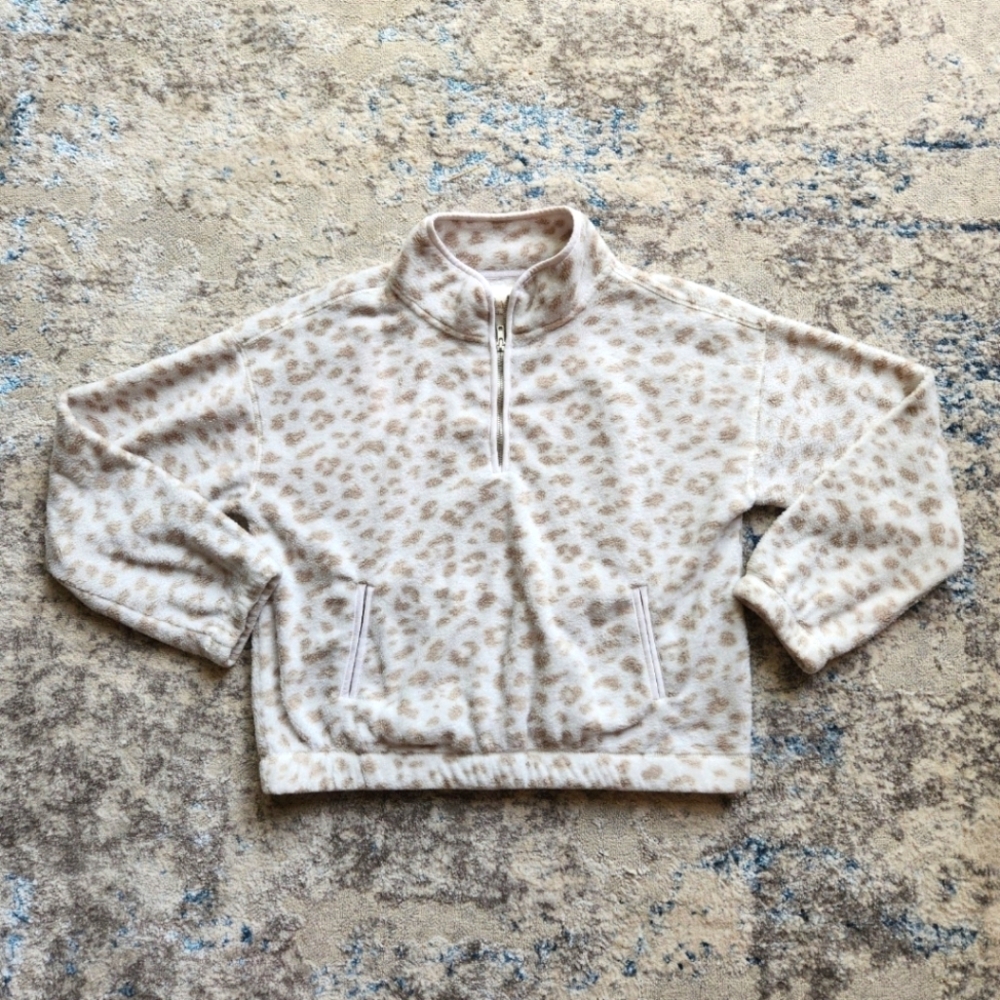 Altar'd State Women's Size Medium Leopard Sherpa Jacket Winter Fall